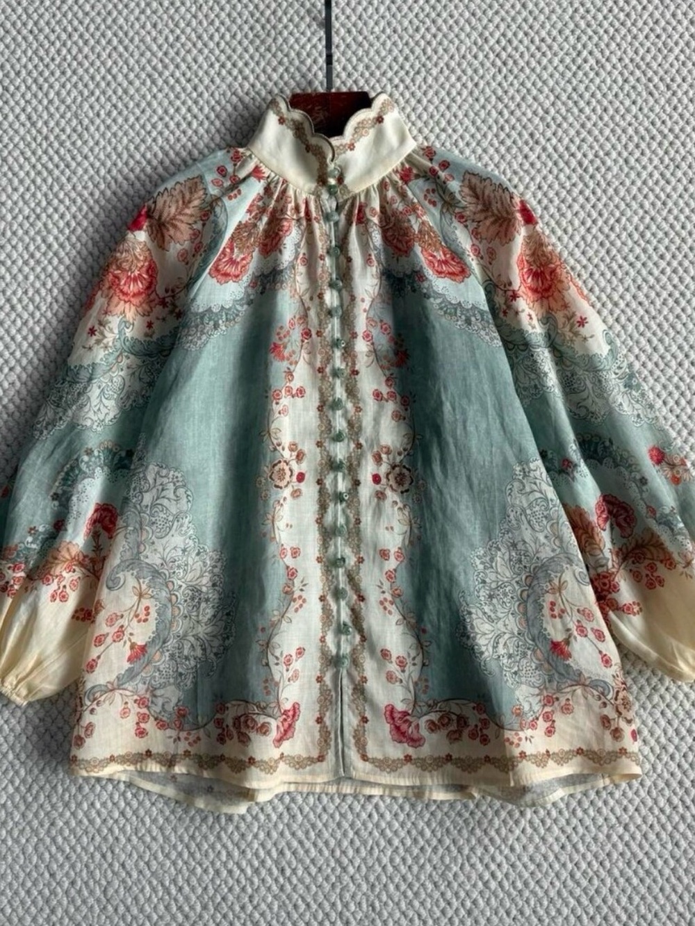 Zimmermann Floral Button-Front Blouse
